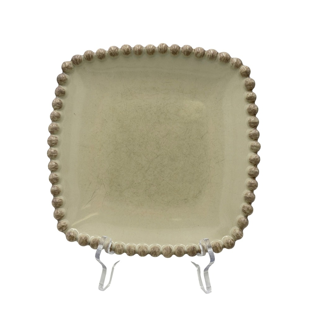 Southern Living Willow House Villa Square‎ Salad Dessert Plate Beaded Rim READ